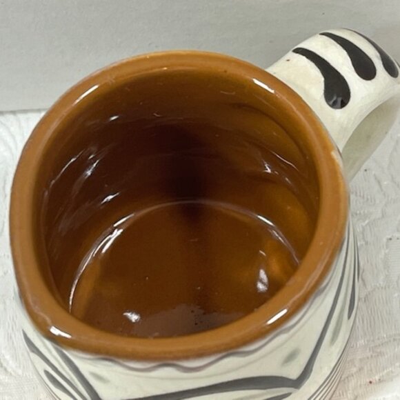 VTG Mini Ceramic Brown White Handmade Pitcher w/Handle 2.75" Tall From Ukraine - Picture 5 of 12